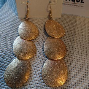 Gold Sparkling Drop Earrings